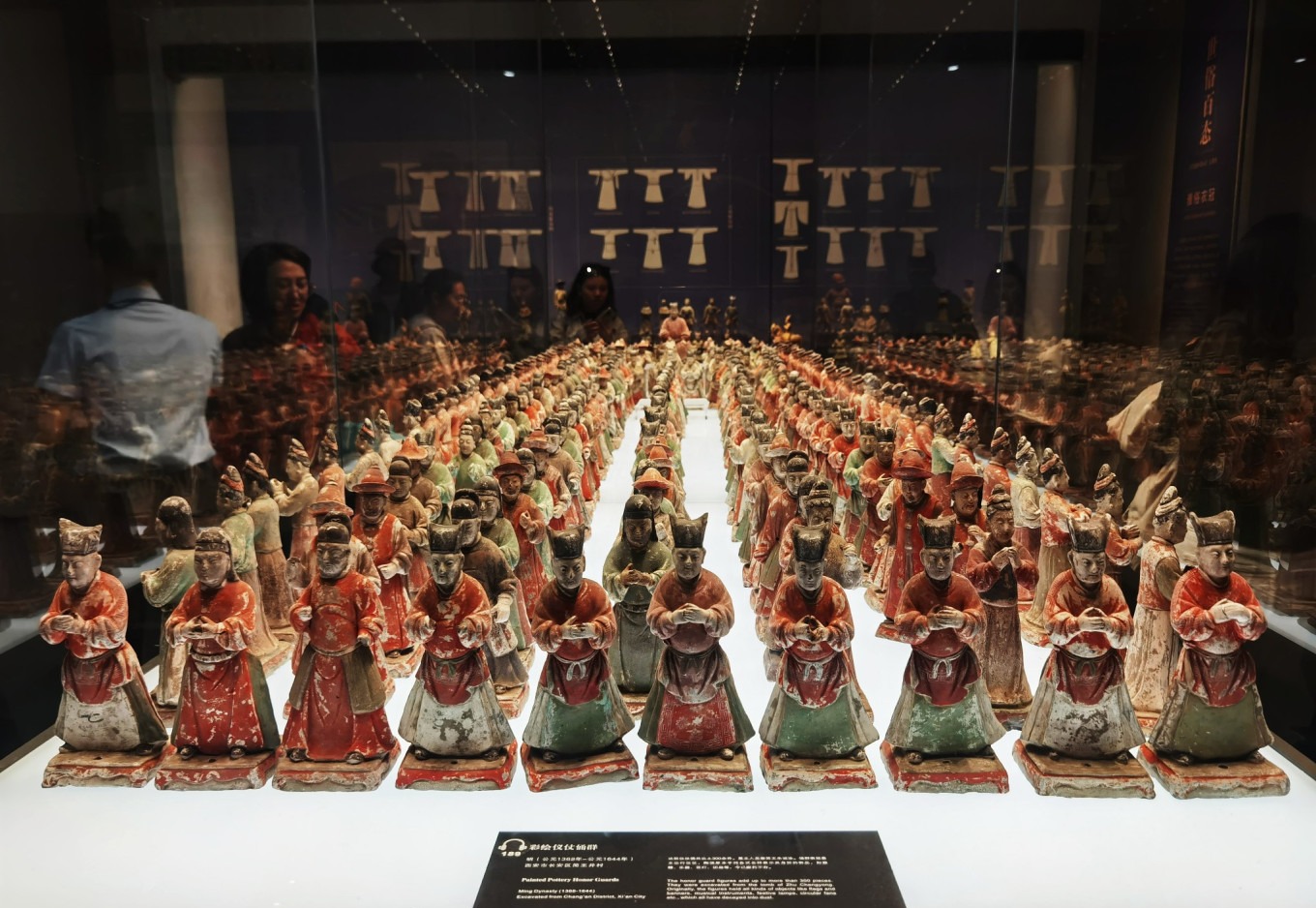 Ming dynasty painted pottery figurine procession