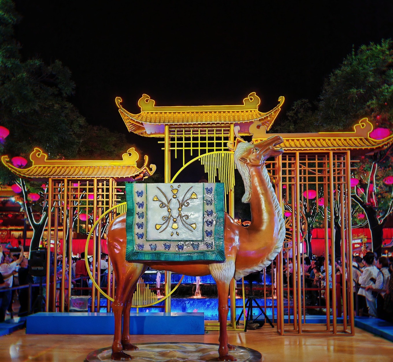 Tang Paradise fountain show at night