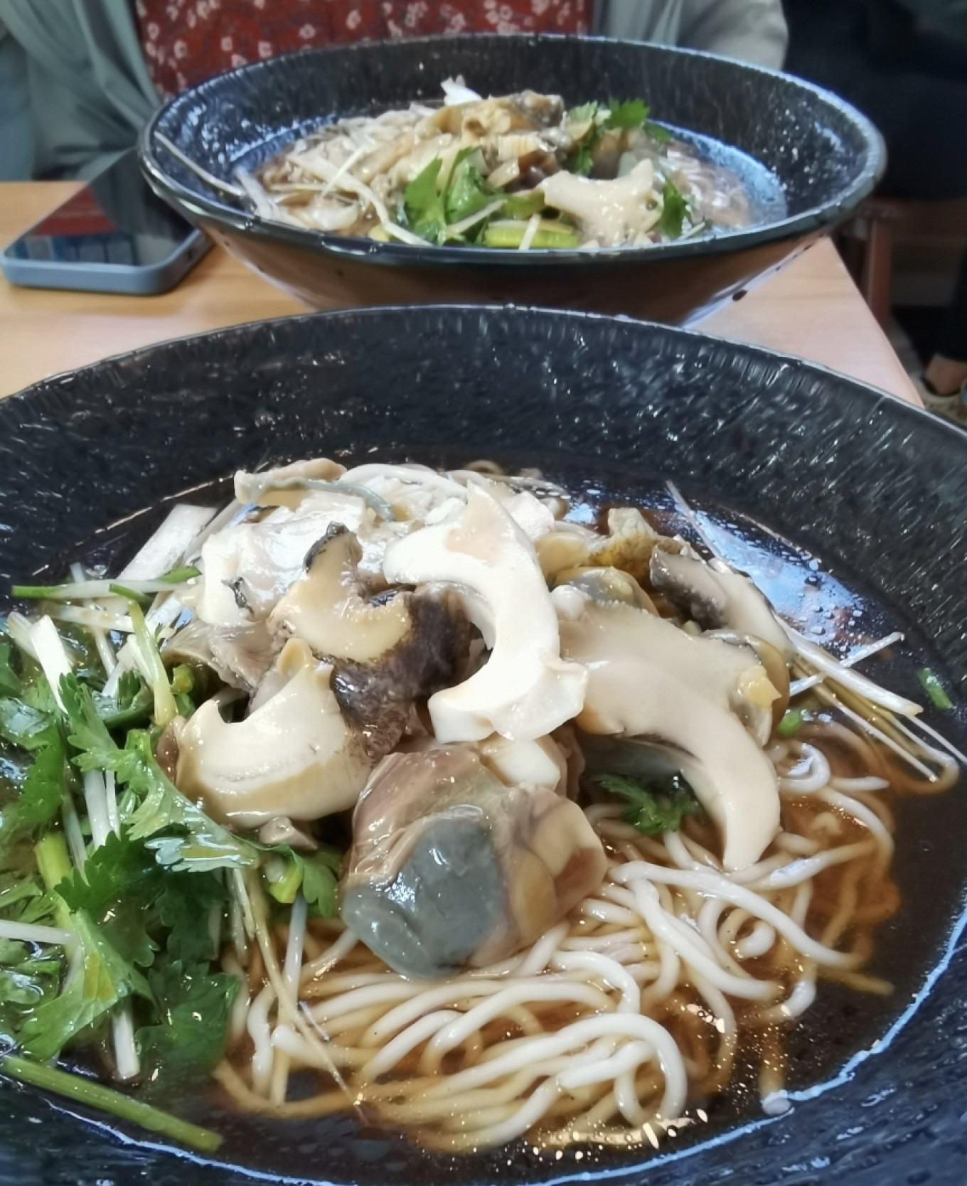 Bowl of Jiaodong sea conch noodles at Zhiyu Restaurant