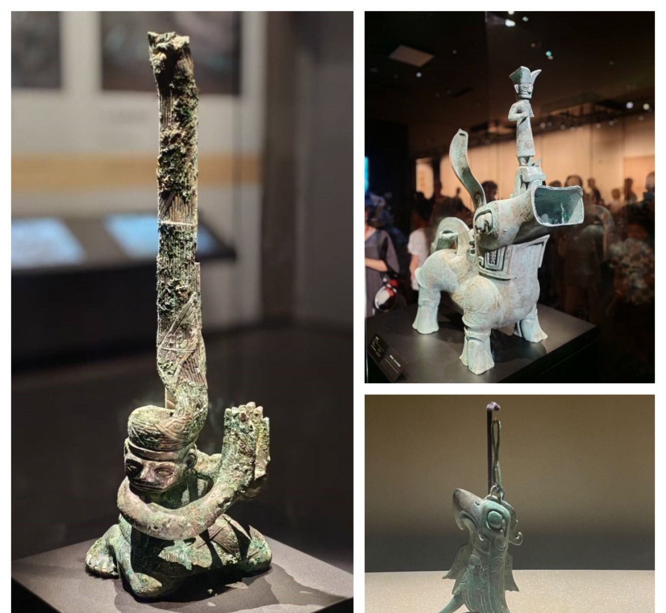 Jade and bronze ritual objects displayed in the museum