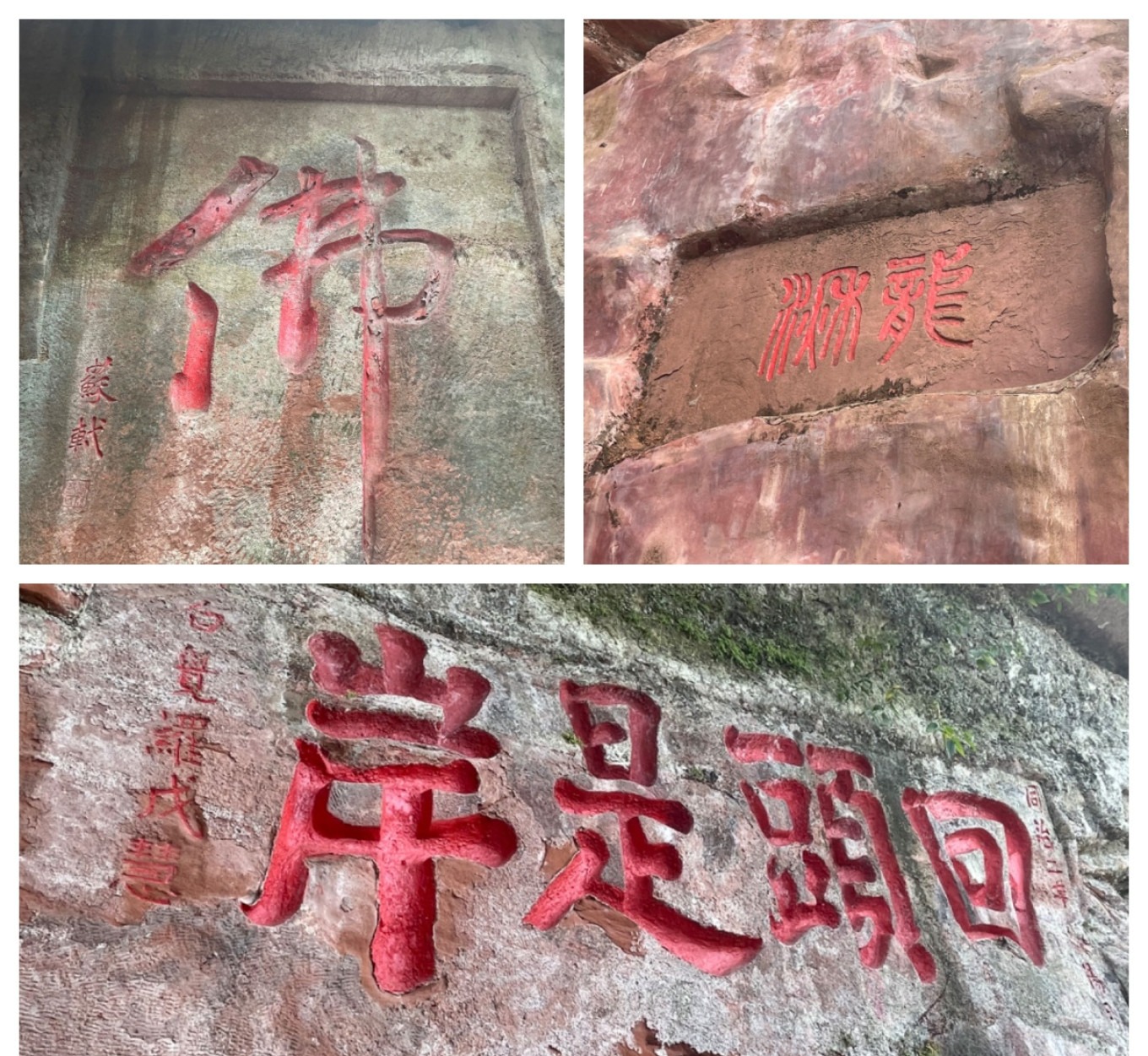 Close-up of the Leshan Giant Buddha's face and hair buns