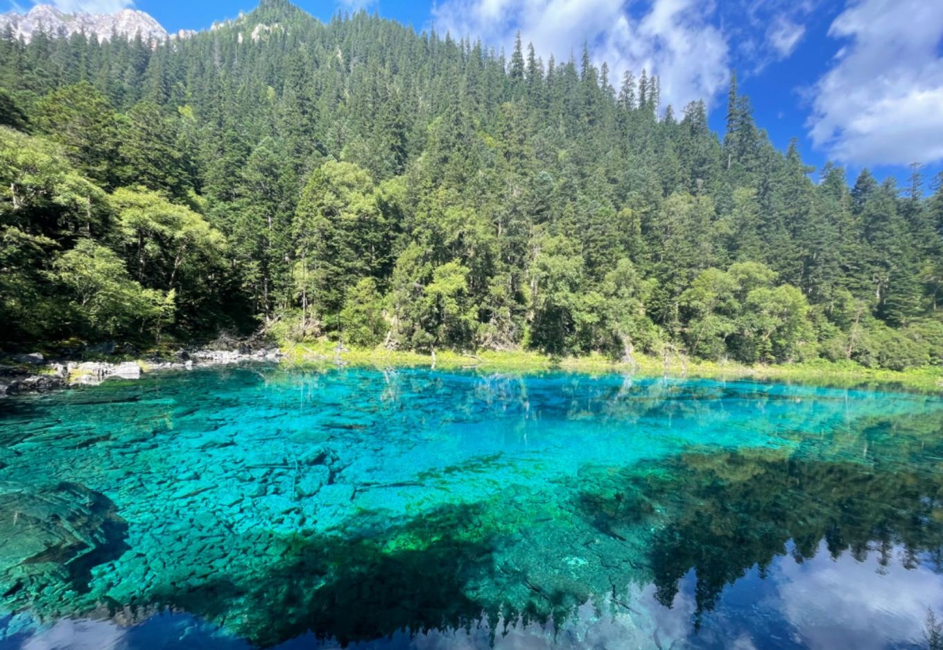 Another view of Five-Color Pond with colorful reflections