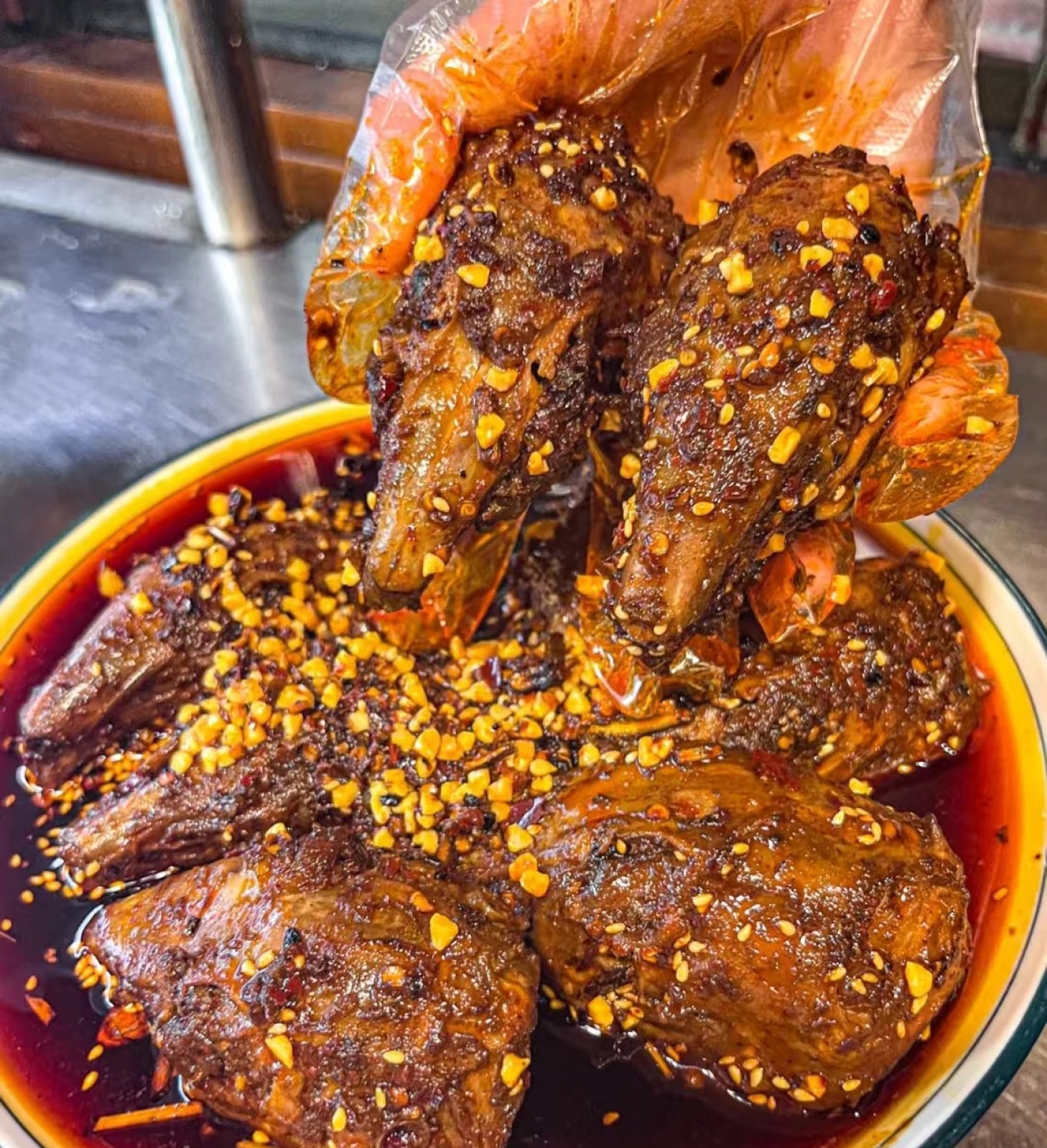 Braised rabbit head with chili and Sichuan peppercorns