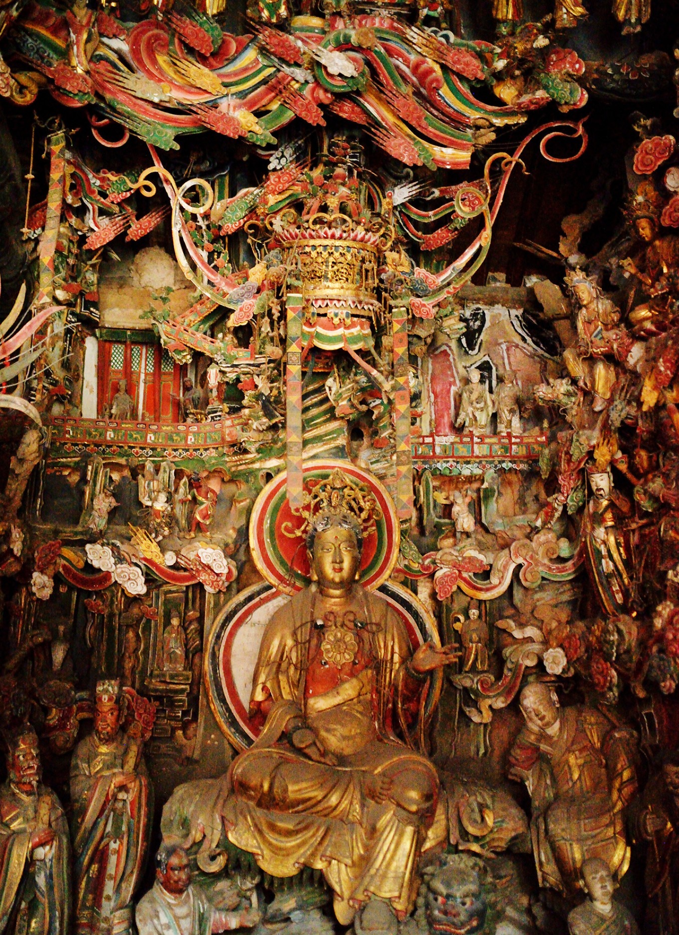 Manjushri Bodhisattva statue in south side hall