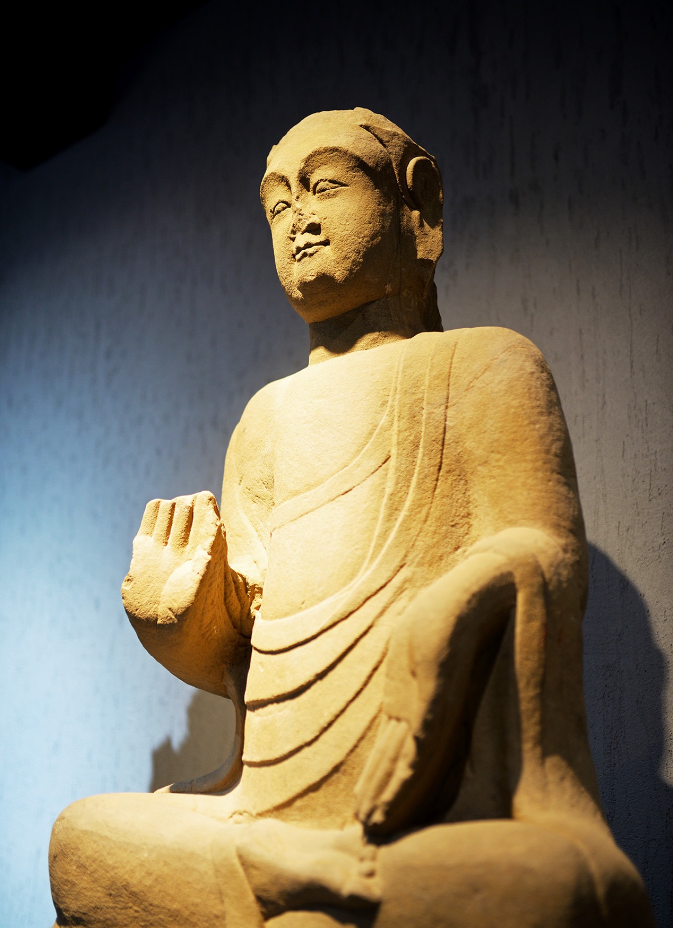 Slender Northern Wei bodhisattva with a gentle smile