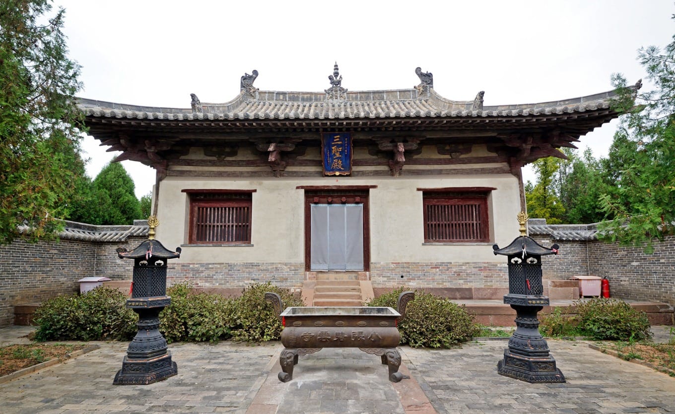 Interior view of the main hall showing beams and columns