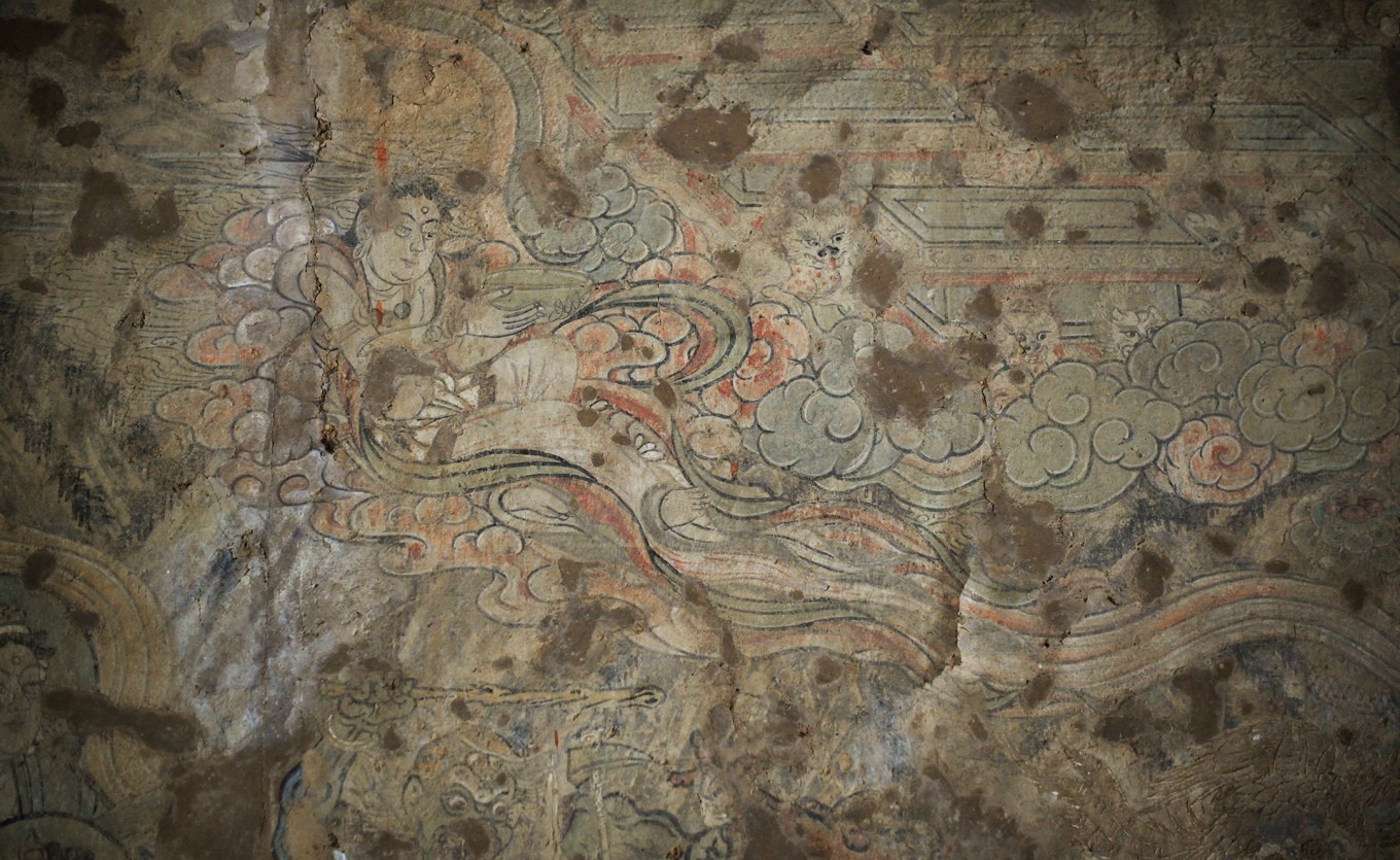 Mural detail of apsara