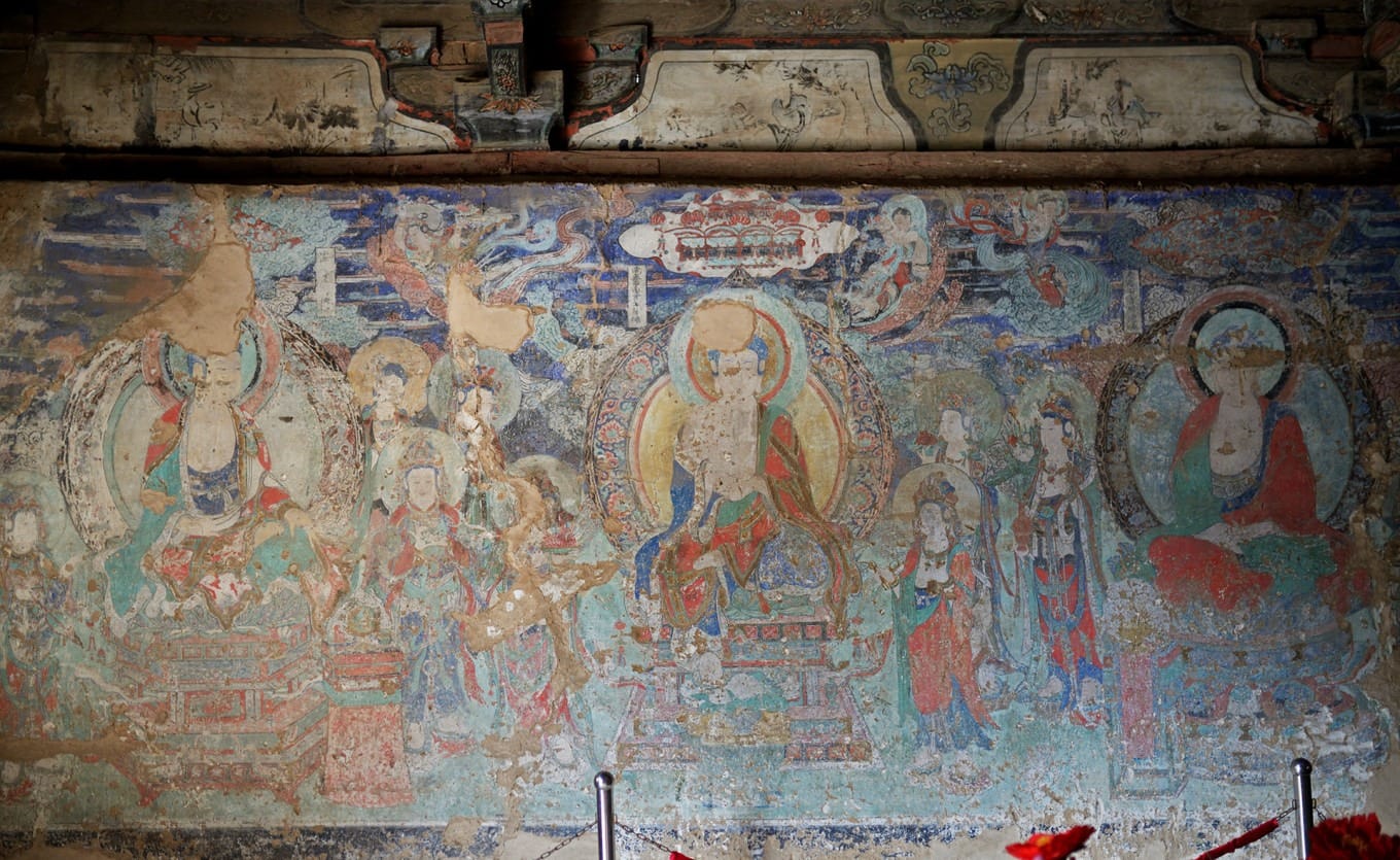 Detail of Ming murals showing Buddhist figures