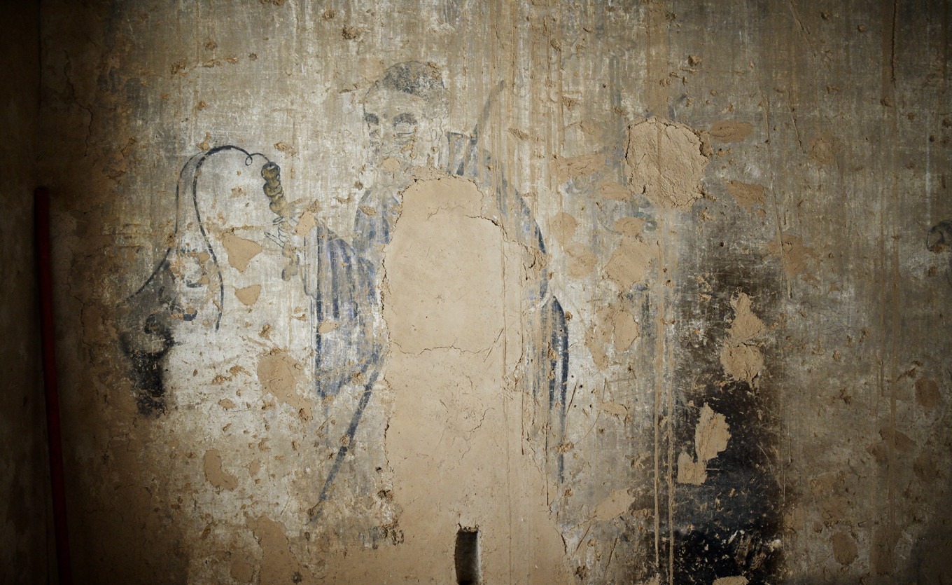 Mural depicting the legend of Liu Xiu and the ant-written prophecy