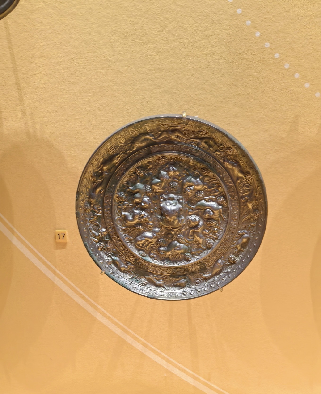 Tang dynasty auspicious beast grape mirror
