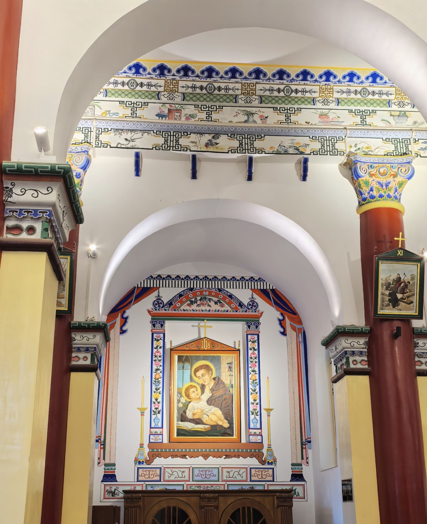Decorative details inside the church