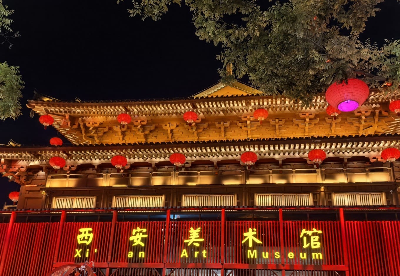 Interior street-like corridor in Xi'an Art Museum with gray brick walls