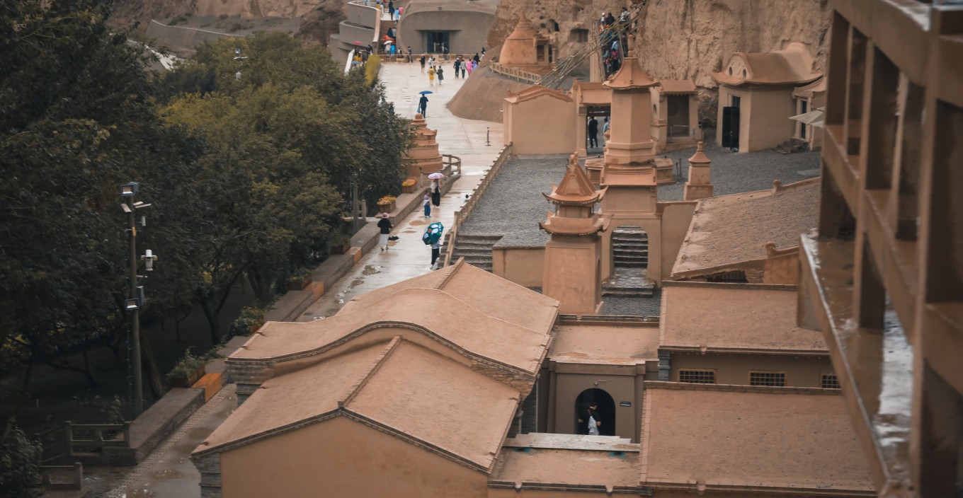 West cliff caves at Yulin Grottoes, not open to visitors