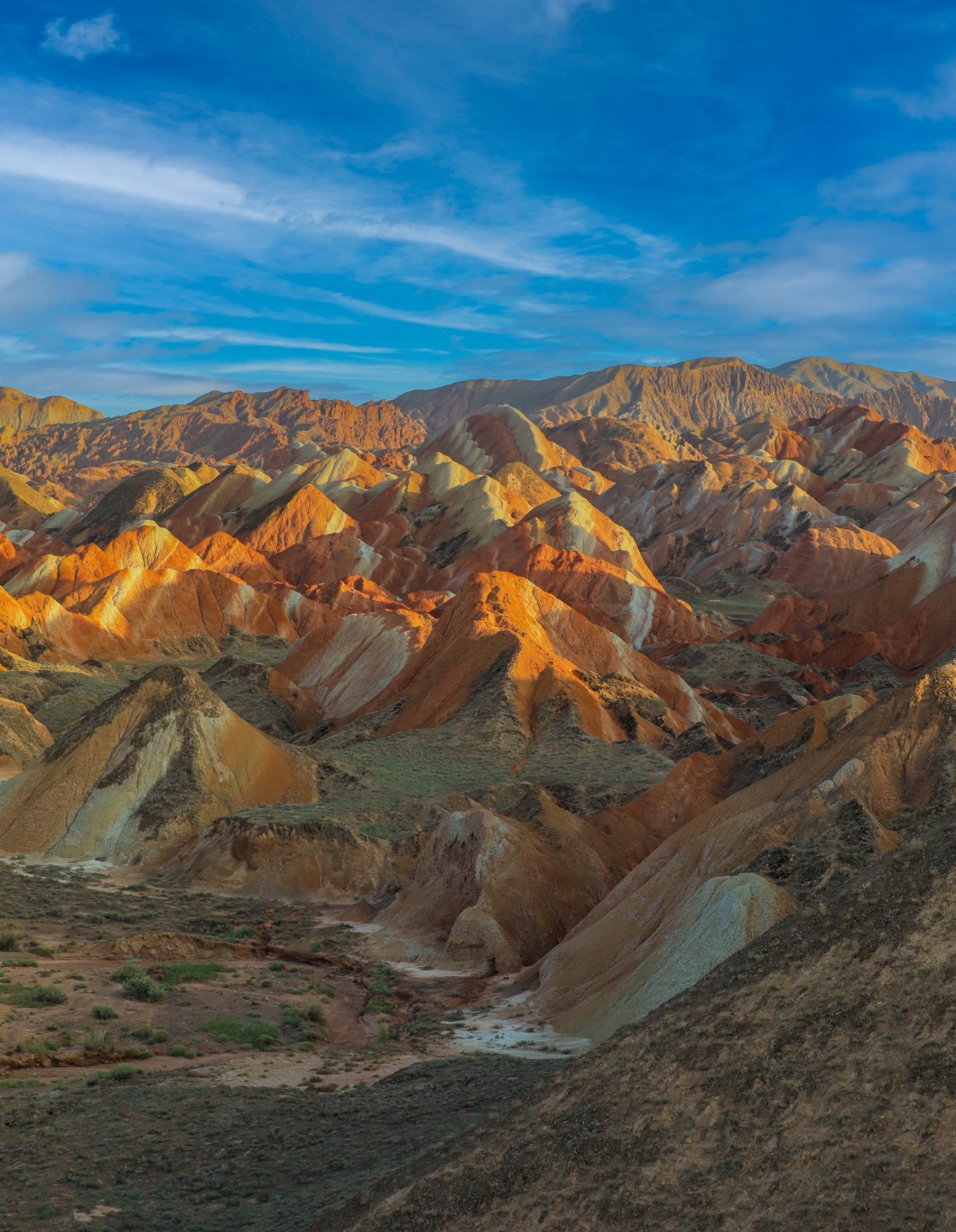 Close-up of multicolored rock layers