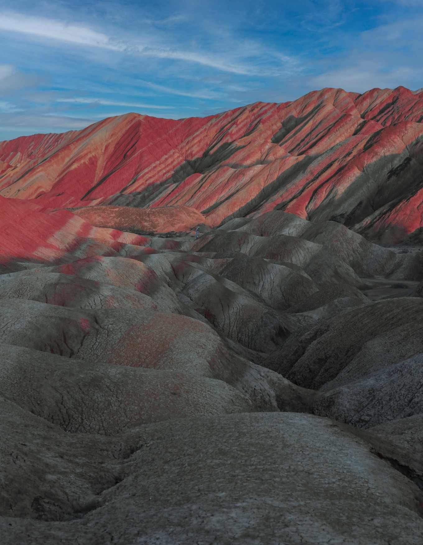 Wide view of colorful hills