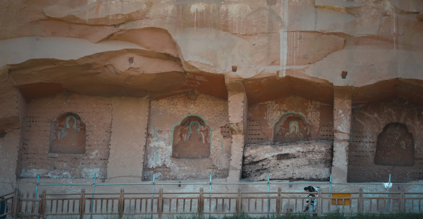 Another view of damaged sculptures