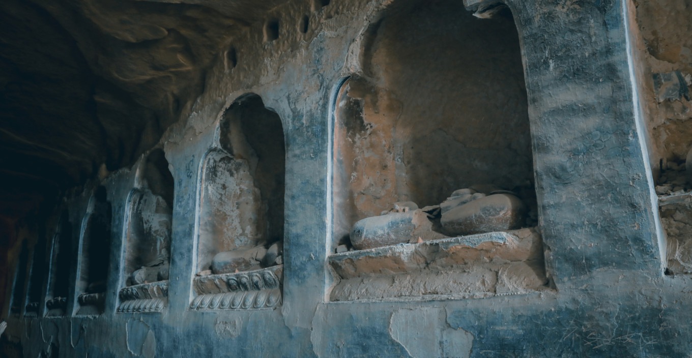 Close-up of empty niche
